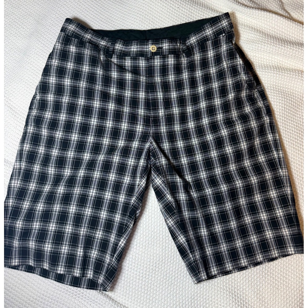 Polo Ralph Lauren Mens Plaid Shorts Black White Flat Front Preppy RN 41381